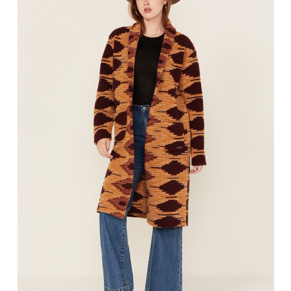 Hooey Brown and Tan Patterned Coat
